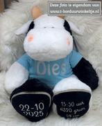 Geboorte knuffel Koe 45 CM geborduurd met naam & datum, Kinderen en Baby's, Kraamcadeaus en Geboorteborden, Ophalen of Verzenden
