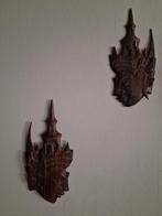2 wand maskers - man&vrouw houtsnijwerk, Antiek en Kunst, Ophalen of Verzenden