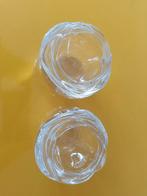 Kristallen waxinelichthouders roos - set van 2, Overige materialen, Gebruikt, Overige kleuren, Ophalen of Verzenden