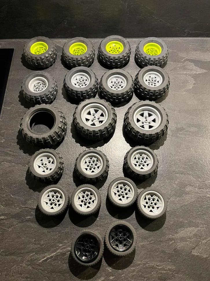 006 - Lego Partij/Lot Technic Banden Groot, Kinderen en Baby's, Speelgoed | Duplo en Lego, Gebruikt, Lego, Losse stenen, Ophalen of Verzenden