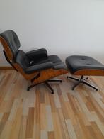 Lounge Chair met Ottoman - Eames stijl ., Ophalen, Design, Leer, Zo goed als nieuw