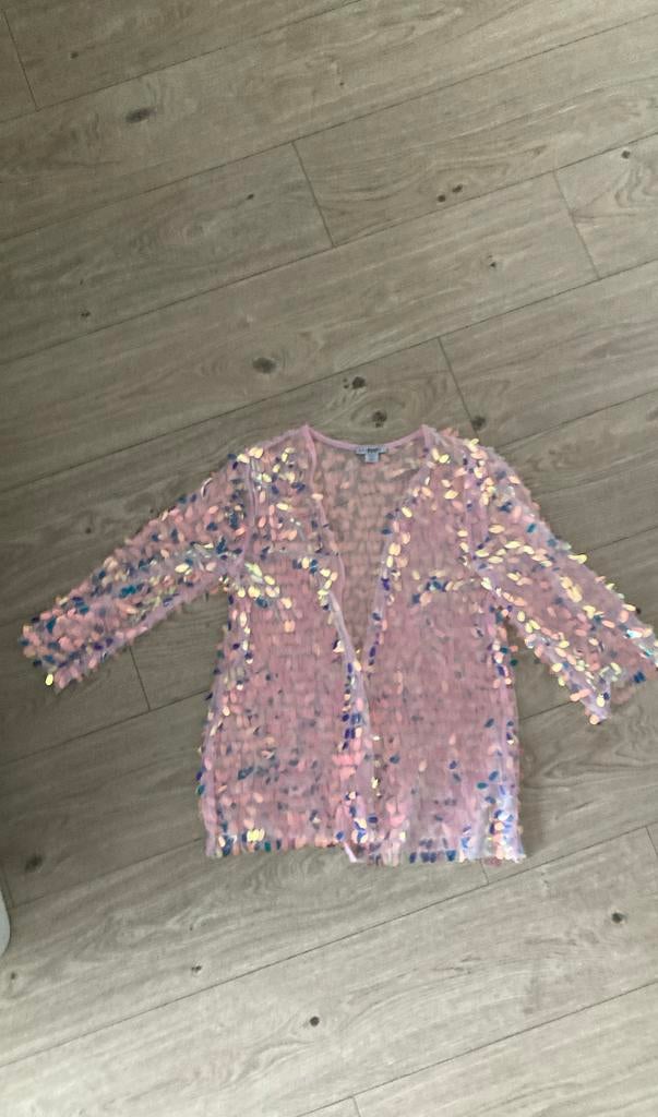 Carnaval roze glitterjasje Primark 164, Ophalen of Verzenden, Zo goed als nieuw, Meisje, Trui of Vest