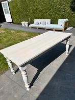 Witte Scandinavische/Brocante eettafel met klospoten ZGAN, Huis en Inrichting, Tafels | Eettafels, Ophalen, Beachstijl, 50 tot 100 cm