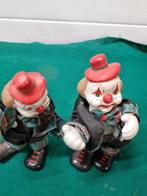 -	Clowntjes porselein vintage 2 stuks, Verzamelen, Poppen, Ophalen of Verzenden