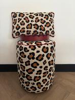 Poef, kussen Panter met dienblad, Ophalen, Zo goed als nieuw, Beige, Rond