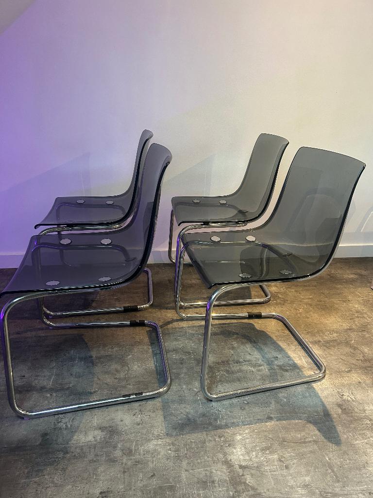Eetkamer stoelen, Ophalen of Verzenden, Gebruikt, Grijs, Vier