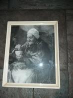 Prent/schilderij met oudere mevrouw, Antiek en Kunst, Ophalen of Verzenden