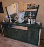 Groen Dressoir met Spiegel en TV Meubel, Met deur(en), 150 tot 200 cm, Ophalen of Verzenden, Art Deco