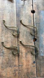 4 messing Kapstokhaken Art Deco / Nouveau antiek Jugendstil, Ophalen of Verzenden