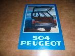 brochure Peugeot 504 Break en Familiale  1978, Verzenden, Zo goed als nieuw, Overige merken