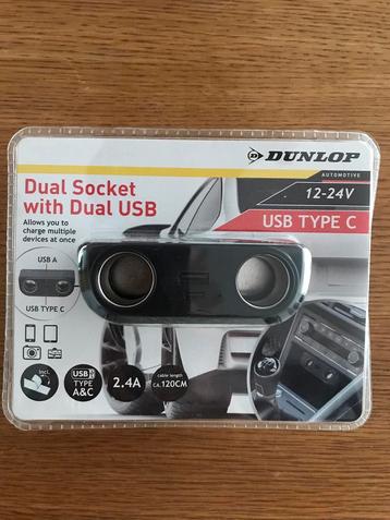 Dual socket with dual USB, nog nieuw in de verpakking beschikbaar voor biedingen