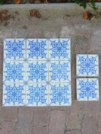150 antieke wandtegels fris blauwe afb., 15.2x15.2cm, 3,5m2, Antiek en Kunst, Antiek | Wandborden en Tegels, Ophalen