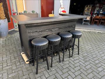 Zwarte huisbar toog café mancave kroeg kantine bar 200 cm  beschikbaar voor biedingen