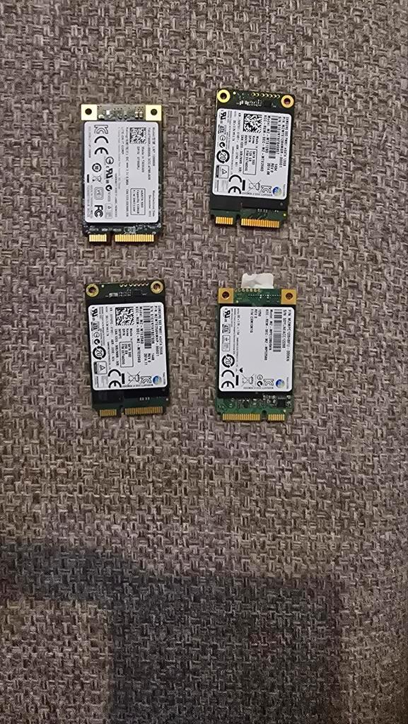 mSATA SSD's - 3x 128GB, 1x 256GB, Computers en Software, Harde schijven, Gebruikt, Laptop, Intern, SSD, SATA, Ophalen of Verzenden