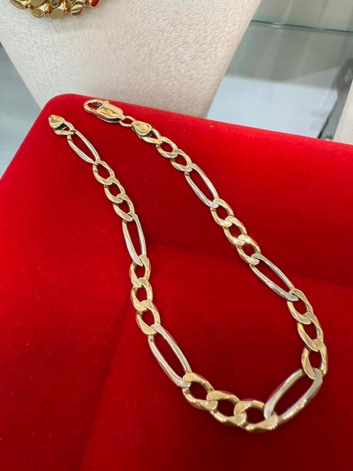 Prachtige 14 karaats gouden figaro armband, Sieraden, Tassen en Uiterlijk, Armbanden, Goud, Ophalen of Verzenden