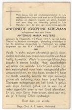 Antoinette Kertzman 1917 Maastricht + 1946 Helmond, 29 jr, Verzamelen, Bidprentjes en Rouwkaarten, Verzenden