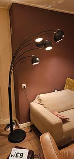 Stijlvolle zwarte staande lamp met 5 gouden lichtpunten, Huis en Inrichting, Lampen | Vloerlampen, Ophalen