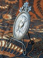 Mooi antiek staand Maria medaillon uit Frankrijk van koper., Ophalen of Verzenden