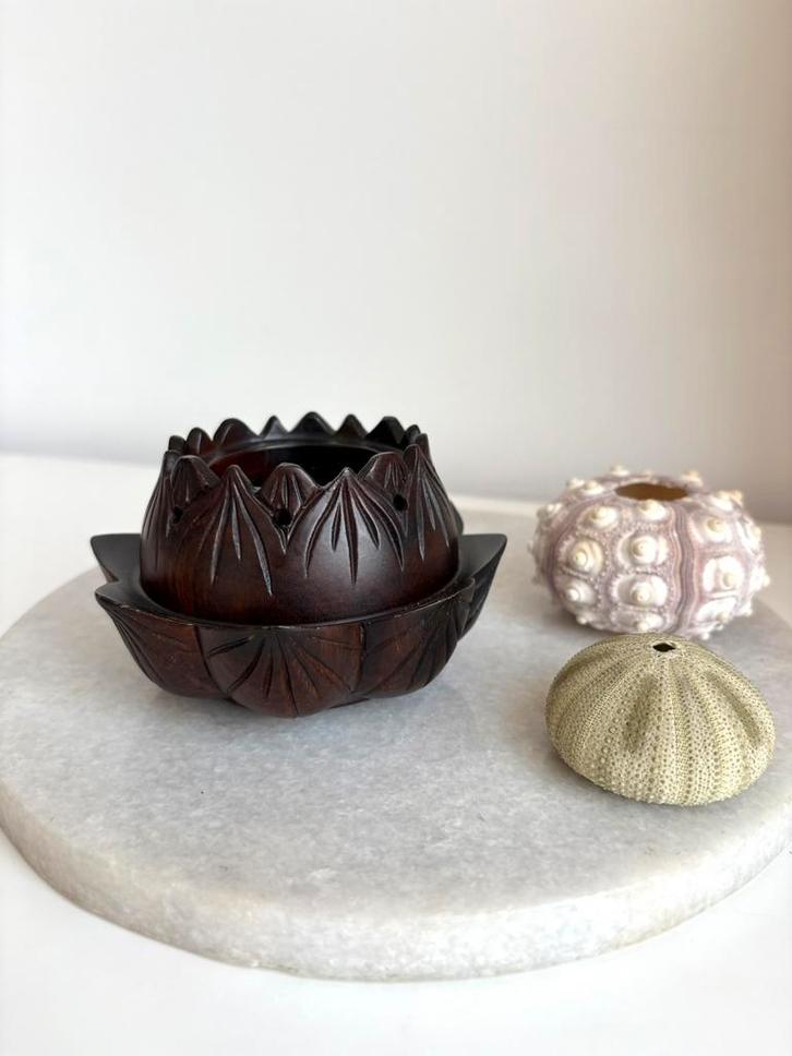 Lotus kaarsenhouder, Huis en Inrichting, Woonaccessoires | Kandelaars en Kaarsen, Zo goed als nieuw, Minder dan 25 cm, Overige materialen
