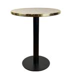 Bistrotafel marmerlook 60 rond tafelblad met messing rand, Info@edvonline.nl, Nieuw, Ophalen of Verzenden, Inductorstraat 9b Veenendaal