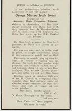 Amsterdam 1888 - 1944 George Swart, Ophalen of Verzenden, Bidprentje