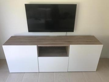 IKEA Besta TV Meubel 180 breed, 41,5 diep 65 cm hoog. Planke