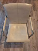 Moderne Witleren Eetkamerstoelen, Huis en Inrichting, Stoelen, Ophalen, Gebruikt, Wit, Metaal