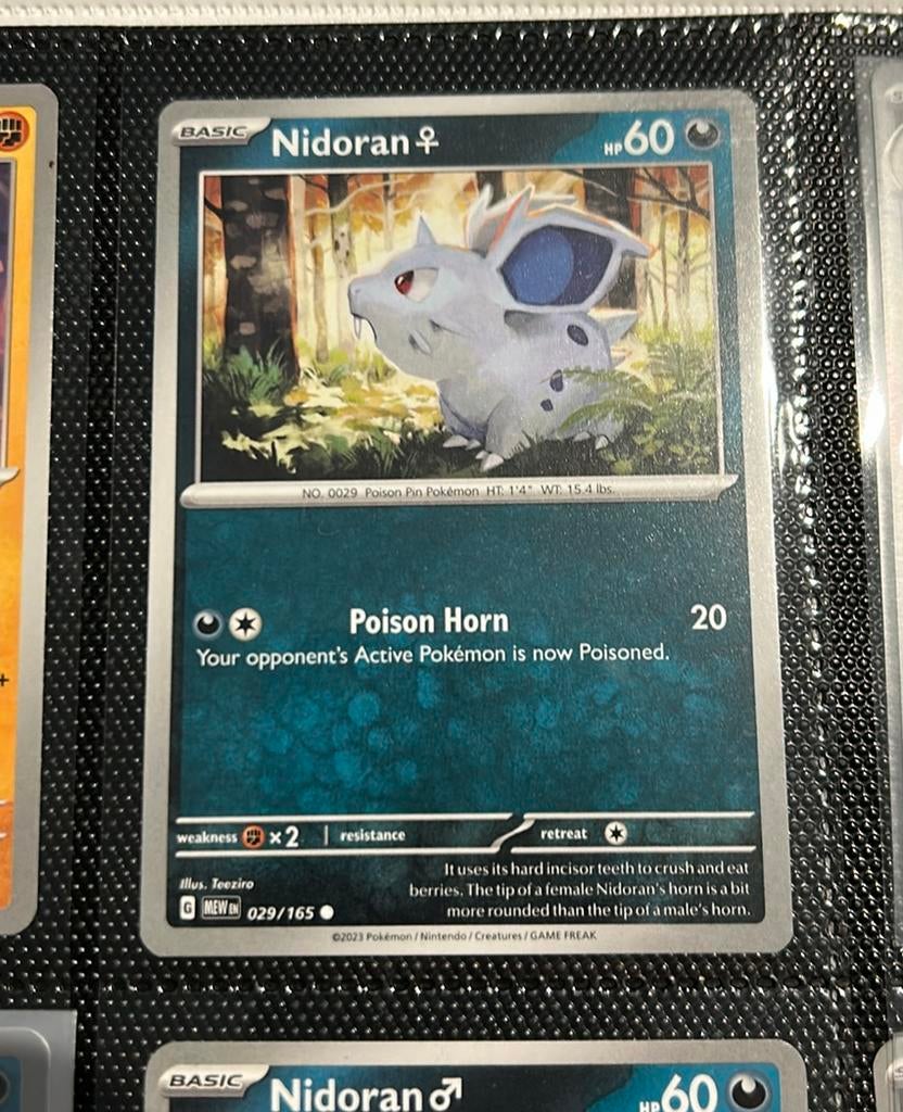 Pokémon kaart Nidoran, Ophalen of Verzenden, Zo goed als nieuw