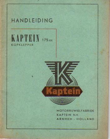 Kaptein 175 cc kopklepper 1950 handleiding (4970z), Motoren, Handleidingen en Instructieboekjes, Overige merken, Ophalen of Verzenden