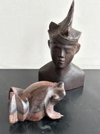 Oud Aziatisch houtsnijwerk Art Deco, Antiek en Kunst, Ophalen of Verzenden