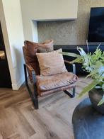 Fauteuil Lex. Staal, leer., Huis en Inrichting, Fauteuils, Ophalen, Zo goed als nieuw, Leer