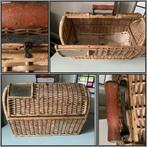 Antieke reiswieg reiskoffer met houten handvat kijkvenster, Ophalen of Verzenden