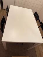 Uitschuifbare eettafel en 6 stoelen, Zo goed als nieuw, 150 tot 200 cm, Rechthoekig, 50 tot 100 cm