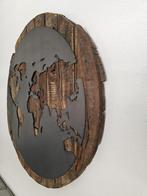 Houten Wandpaneel/ Wanddecoratie met metaal, Huis en Inrichting, Woonaccessoires | Wanddecoraties, Ophalen, Zo goed als nieuw