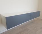 Zwevend tv-wandmeubel wit / hoogglans grijs MONTAGE MOGELIJK, 250 tot 300 cm, Nieuw, Met deur(en), 150 tot 200 cm