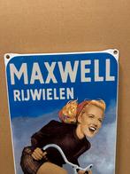 Maxwell Rijwielen emaille reclamebord, Ophalen of Verzenden, Zo goed als nieuw, Reclamebord