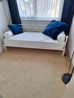 Bed/bank, Ophalen, Wit, Tweepersoons, Metaal