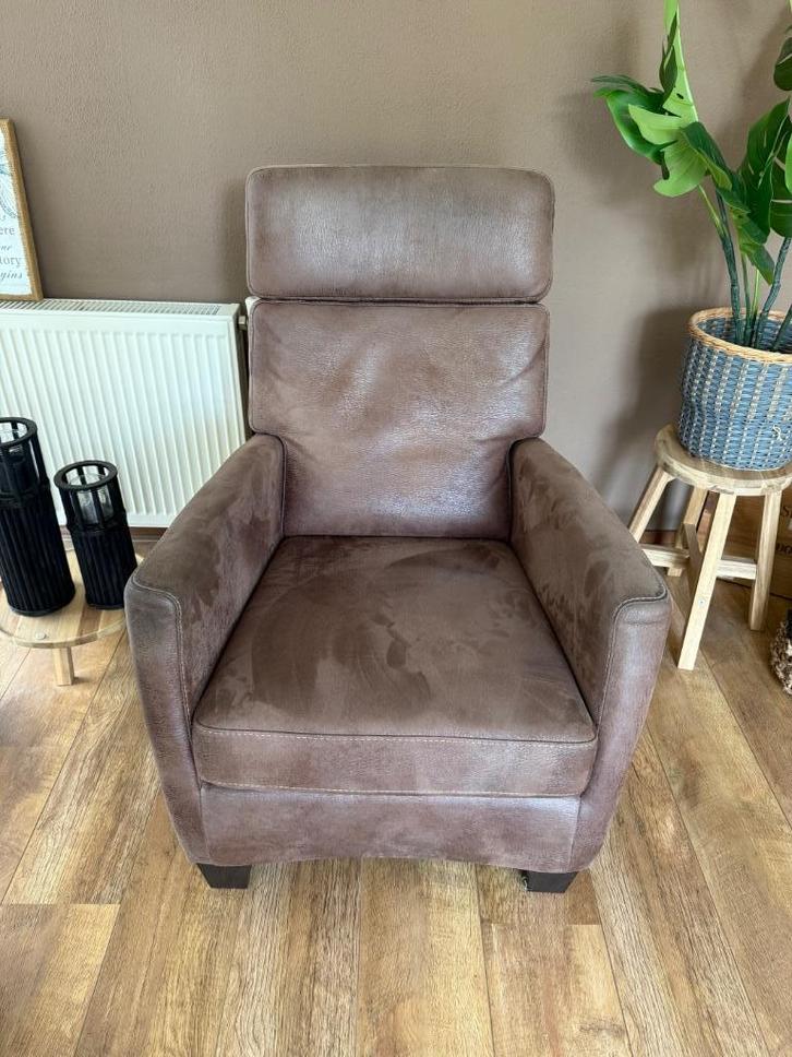 Zo goed als nieuwe Bruine Fauteuil, Huis en Inrichting, Fauteuils, Zo goed als nieuw, Stof, 50 tot 75 cm, Minder dan 75 cm, Ophalen