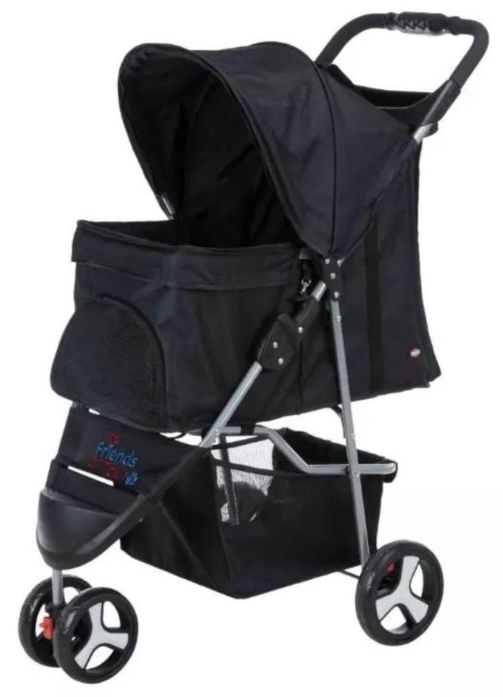 Trixie Hondenbuggy Zwart, Fietsen en Brommers, Fietsaccessoires | Aanhangers en Karren, Nieuw, Hondenkar, Minder dan 20 kg, Opvouwbaar
