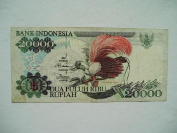 1245. Indonesia, 20.000 rupiah 1995 Red Bird of Paradise. beschikbaar voor biedingen