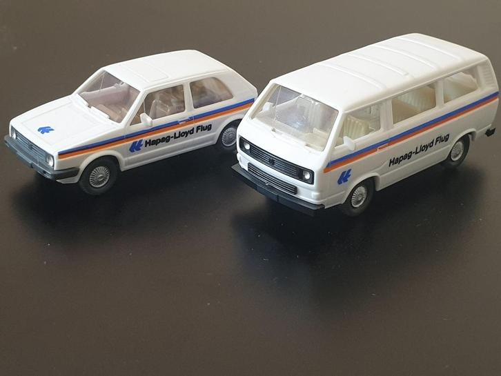 1:87 VW T3 + Volkswagen Golf 2 Hapag Lloyd Wiking NU € 10, Hobby en Vrije tijd, Modelauto's | 1:87, Zo goed als nieuw, Auto, Wiking