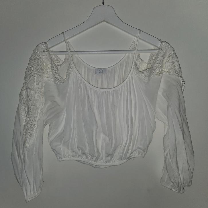 Witte Ibiza Rok & Top Set - Maat M, Kleding | Dames, Rokken, Zo goed als nieuw, Maat 38/40 (M), Wit, Onder de knie, Ophalen of Verzenden