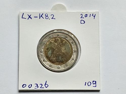 2-euromunt Duitsland (D) J 2014 Koers LX-K8.2, Postzegels en Munten, Munten | Europa | Euromunten, Losse munt, 2 euro, Duitsland
