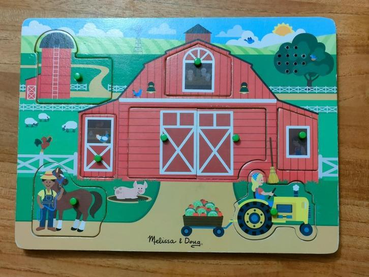 Melissa and doug geluids puzzel boerderij, Kinderen en Baby's, Speelgoed | Houten speelgoed, Gebruikt, Overige typen, Ophalen