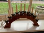 Kaarsenbrug kerstverlichting 10 lampen hout met kransjes, Ophalen of Verzenden, Zo goed als nieuw