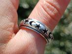 Vanoli 925 zilver duim draai spinning ring maan ster maat 20, Sieraden, Tassen en Uiterlijk, Ringen, Vanoli, 20 of groter, Amsterdam