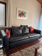 lederen bankstel set, Huis en Inrichting, Banken | Bankstellen, Ophalen, 250 tot 300 cm, Gebruikt, Rechte bank