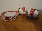 kerstservies 6 bordjes en 5 kop en schotels, Diversen, Kerst, Ophalen of Verzenden, Zo goed als nieuw