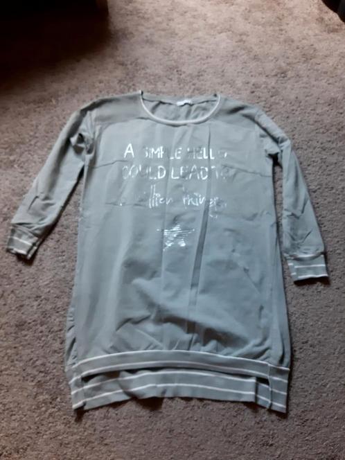 Groen/grijs trui one size, Kleding | Dames, Truien en Vesten, Zo goed als nieuw, Grijs, Ophalen of Verzenden
