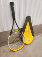 Dunlop sport gele tennis racket met hoes, Sport en Fitness, Tennis, Ophalen of Verzenden, Zo goed als nieuw, Racket, Dunlop
